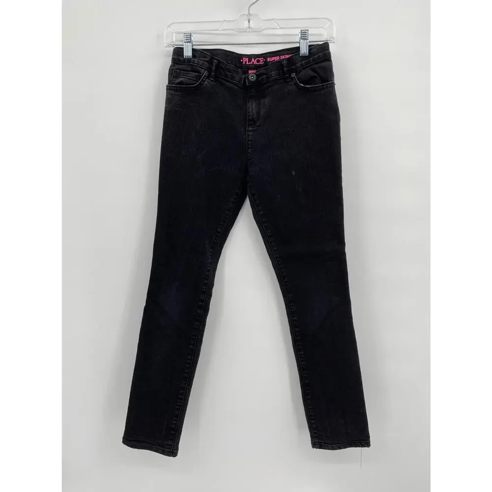 The Children's Place Super Skinny Jeans Dark Wash Stretch Pockets Girls 14